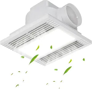 10" Ultra Quiet Bathroom Exhaust Fan with 6500K LED Light, 1.0 Sone 145 CFM, 8.3x8.3 Mount, 1500 LM Ceiling Ventilation Fan