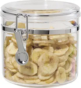 Oggi Clear Canister with Clamp Lid, 38 oz - Large Airtight Food Storage Container, for Kitchen & Pantry Storage of Bulk, Dry Foods Including Pasta, Flour, Sugar, Coffee, Rice, Tea, Spices & Herbs