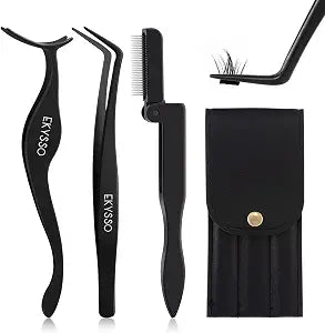 Lash Applicator Tool, 3-IN-1 Lash Cluster Tweezer for DIY Lashes
