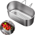 Stainless Steel Sink Drain Strainer Basket, Multifunction Hanging Sink Strainer Colander Drain Basket, Kitchen Sink Food Waste Filter and Vegetables Fruits Clean