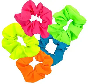 Neon Scrunchies for Hair 80s, Neon Hair Accessories Scrunchy Elastic Bands Elastics Ponytail Scrunchies Hair Scrunchie for Neon Party Outfit 80s Workout Costume Accessories Ponytail