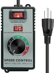 AC Motor Speed Controller 120V 15A Variable Speed Controller & Fan Speed Controller, Electronic Voltage Regulator for Resistive Loads Only with Overload Protection, LED Display for Precise Control