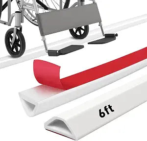 72inch Shower Threshold Water Dam White Self-Adhesive Water Barrier Collapsible Shower Guard Waterproof Flexible Silicone Bathroom Seal Strip for Bathtub,Tile, Floor, Wheelchair Access