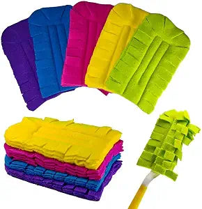 5 PCS Reusable Fleece Duster Refills, Washable Pads with Handle for Swiffer
