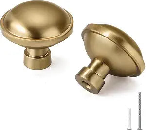 Goldenwarm Champagne Bronze Cabinet Knobs, Round Drawer Handles 1-1/4 Inch 10 Pack | Rustproof Single Hole Cabinet Hardware, Solid Zinc Alloy, Screws Included for Cupboard Closet Furniture Upgrade