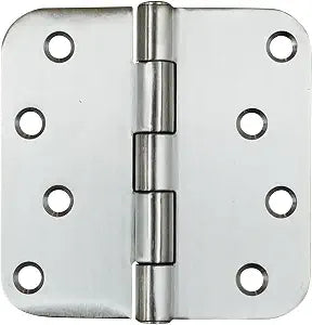 316 Marine Grade Stainless Steel Hinge NRP 4 Inch - 5/8 Inch Radius 3-Pack