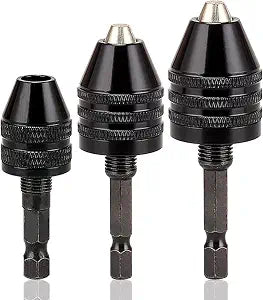 Resze Keyless Drill Chuck Adapter - 3Pcs Drill Chuck for Impact Driver