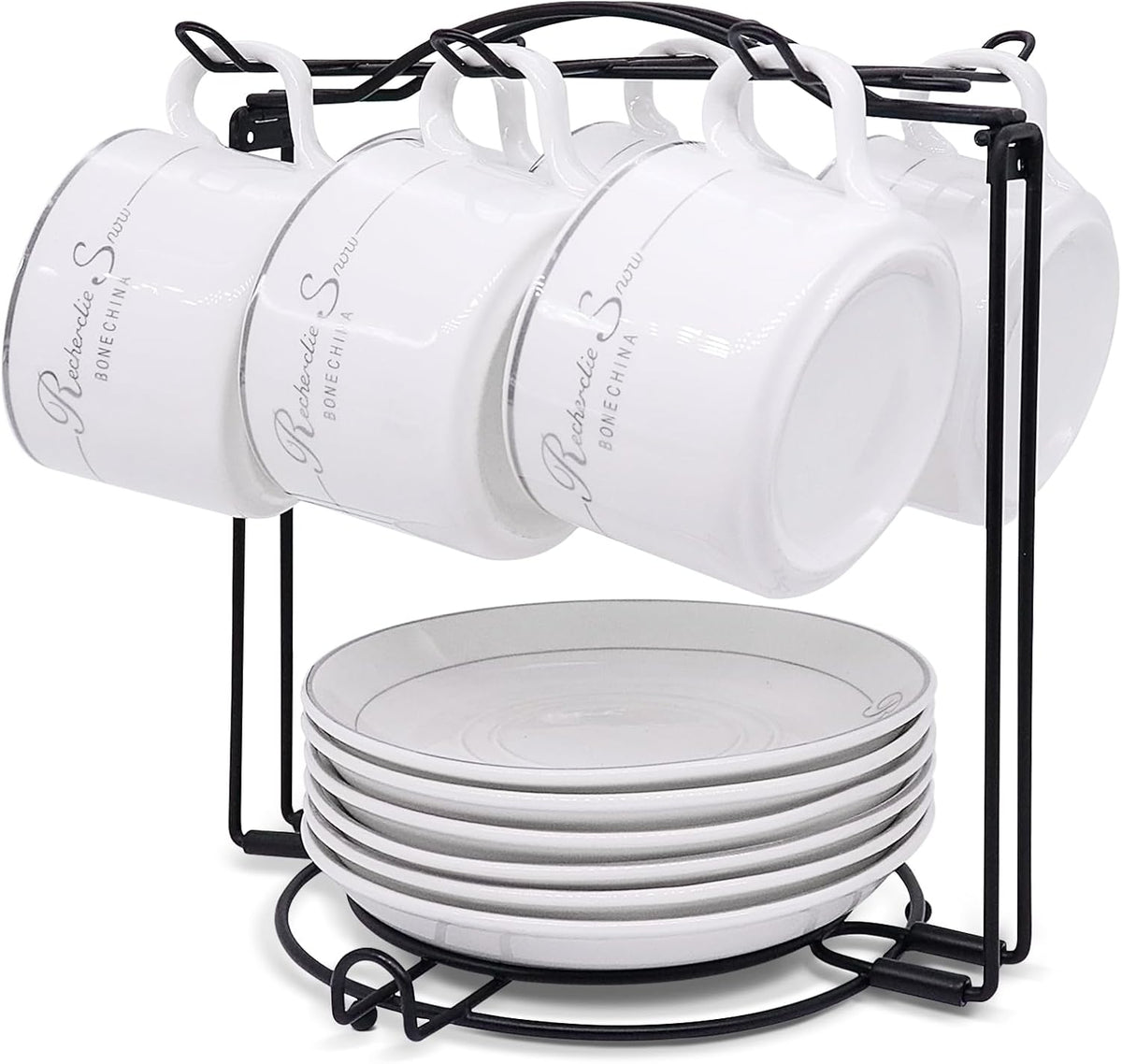 Coffee Cup Holder,Foldable Metal Tea Cup Holder for Cup,Saucers & Spoons