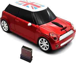 Wireless Car Mouse, Super Cute Car Shaped Mouse USB Computer Optical Gaming Mice with Mini Receiver for PC Notebook Window