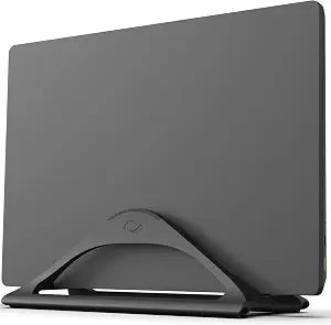 HumanCentric Vertical Laptop Stand for Desks Adjustable Matte Black MacBook