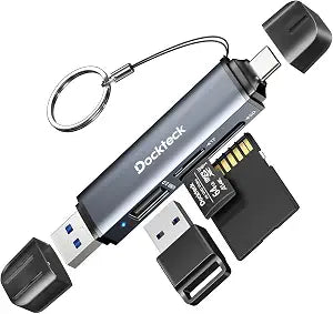 SD Card Reader, Dockteck USB A/C to Micro SD Memory Card Adapter USB 3.0