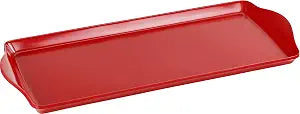Reston Lloyd Melamine Plastic Tidbit Tray, BPA-Free, Food Safe, Multipurpose Platter Serving Tray, Bathroom/Table Organizer, Red