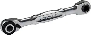 CONQUER 1/4" Mini Ratchet Wrench Low Profile Dual Head