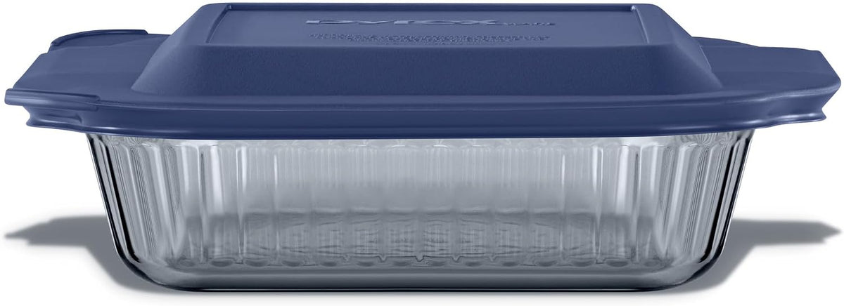 Pyrex Colors Tinted (8x8) Glass Baking Dish with BPA-Free Lid, Oblong