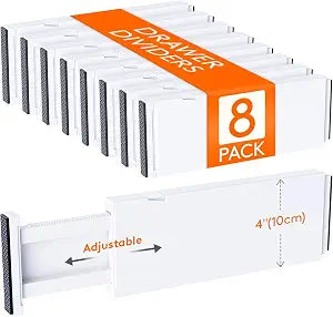 Lifewit 4" High Upgrade Drawer Divider, Adjustable Drawer Organizer Clothes