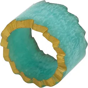 Saro Lifestyle Resin Artistry Napkin Ring (Set of 4), Aqua