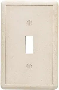 Questech Light Switch Cover, Single Toggle Wall Plate for Electrical Outlets, 1-Gang Single Switch Plates Standard Size Receptacle Cover, Decorative Tumbled Texture, Sand