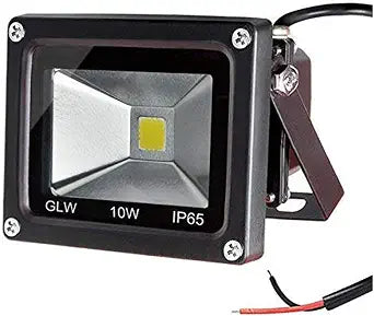 GLW 10w 12v Ac or Dc Warm White Led Flood Light Waterproof Outdoor Lights 750lm 80w Halogen Bulb Equivalent Black Case