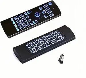 7 Color Backlit LED MX3 Pro Mini Keyboard Fly Remote Mouse,Android TV Remote Control,IR Learning Mini Wireless Keyboard for Android TV Box.HTPC.IPTV,Networked Set-top Box,Mini PC(Battery not Included)