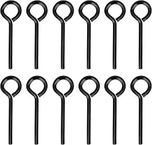12pcs 5/32 inch Standard Hex Dogging Key with Full Loop, Black Solid Metal Allen Key Sets Wrench for Keychain Push Bar Panic Exit Device Key