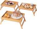 VERTORGAN 3 Pack Bamboo Bed Tray Table,Serving Tray(Natural)