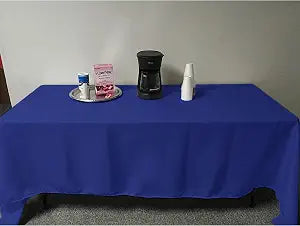 Intedge TCM45110-ROYAL Blue Rectangular Tablecloth, 45" x 110", Hemmed Edge, Poly Cotton Fabric, Reusable and Washable Fabric Table Cover for Dining, Made in USA, 1 Each