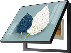Wall Mounted Decorative Fuse Box Covers 15.7 x 11.8 Inch (Feather Pattern)