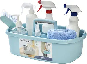 ALINK Large Plastic Shower Caddy Tote, Portable Storage Caddy Basket Organizer with Handle for Dorm, Bathroom, Tool, Garden, Kitchen, Cleaning Supplies  Blue