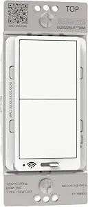 Square D by Schneider Electric X Series 15 Amp WiFi Energy Monitoring Dimmer Switch, Single-Pole/3-way, 600 Watt, Rocker, Matter Certified, Works with Alexa, Google Home, Apple Home, Matte White