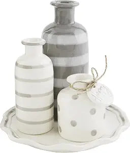 Mud Pie Happy Multi Bud Vase, Multi 6 1/2" x 6 1/2" dia