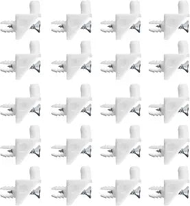 20PC 101558 White Shelf Support Pins for IKEA Part, Shelf Support Pins Replacement Brackets with Self-Tapping Screws