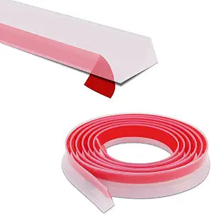 Shower Threshold Water Dam,Walk in Shower Water Guard, Shower Dam Water Barrier Bathroom Sink Splash for Dry And Wet Separation Caulk Seal Strip Edge Trim (98Inch, Transparent)