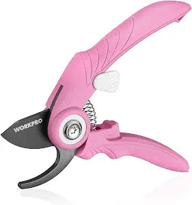 WORKPRO 6.9" Bypass Pruning Shears Gardening Scissors with SK5 Blade, Pink