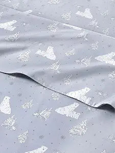 Christmas Sheet Set, Polar Bears, Holiday Xmas Bedding Set - Twin XL Size