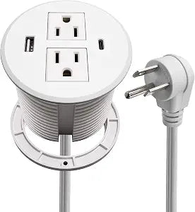 3.15 Inch Flush Mounted Desk Power Grommet USB C Total 30W Fast Charge ETL