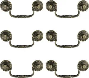 6 Pcs Antique Bail Handle Drop Pulls Vintage Bronze Drop Bail Pulls