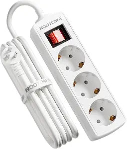 European to US Plug Adapter 3 AC Outlets
