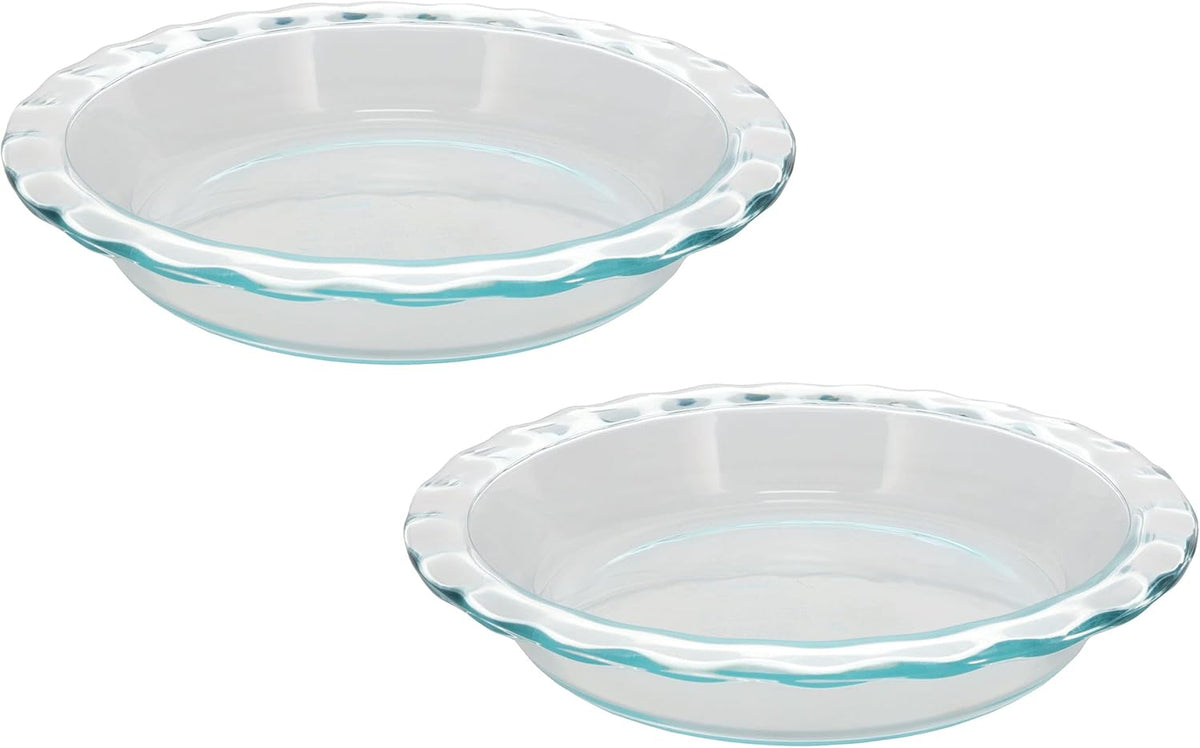Pyrex Fluted Rim Glass Pie Plates (2-Pack) - Made in USA