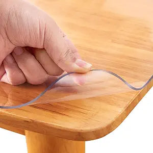 22x36 inch Clear Table Protector Kitchen Dining Room Wood Furniture Cover Crystal Plastic Tablecloth Cover Mat Wipeable Easy to Clean Desk Protective Pad PVC Vinyl Coffee Side Tabletop Protection