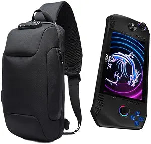 Shockproof Protective Crossbody Shoulder Chest Backpack Travel Home Storage Bag Carrying Case Compatible with MSI Claw A1M 7 Inch/MSI Claw 8 Ai+(Black)