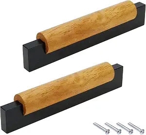 Mcredy Cabinet Handles, Black, 3.78 Inch Hole Centers, 2Pcs