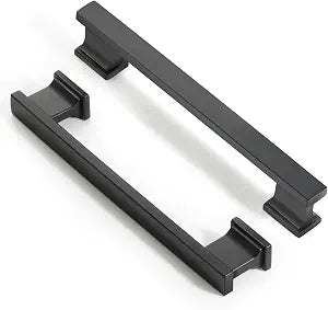 Matte Black Kitchen Square Cabinet Handles 5 Inch 10 Pack