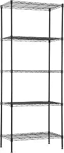 PayLessHere | 5-Tier Wire Shelf | 24"x14"x60" | Black