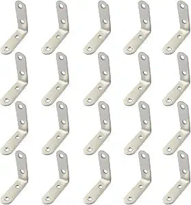 20 Pack Silver L Bracket, 2x2 Inch