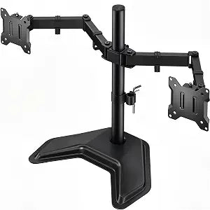 monTEK Freestanding Dual Monitor Stand for 17-32" Screens, 22 lbs Each