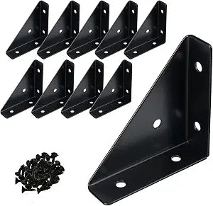 2-9/16" Corner Brace L Bracket for Wood  10 Pack Right Angle Brackets
