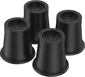 4 Pack Bed Risers 3.3 Inch, Adjustable Round Bedding Furniture Risers - Rubber Sofa Risers for Beds Raising Blocks and Under Bed Storage - Supports up to 6000 lbs