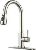 FORIOUS Kitchen Faucets with Pull Down Sprayer, High Arc, Brushed Nickel