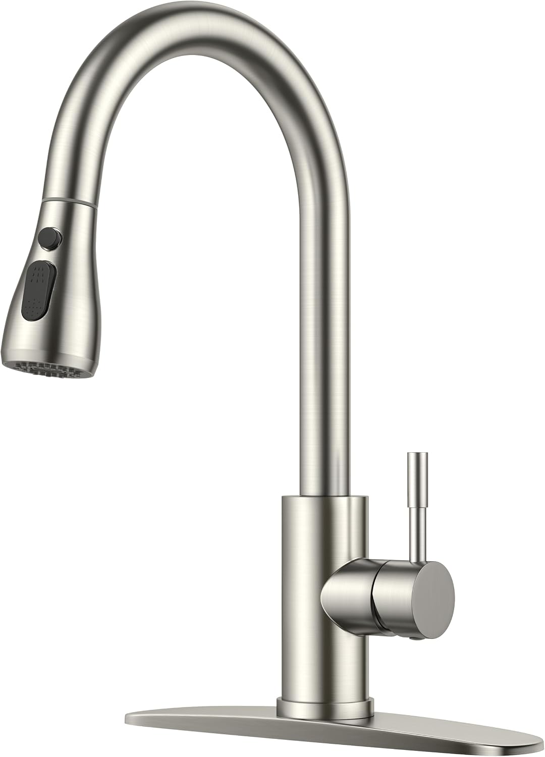 FORIOUS Kitchen Faucets with Pull Down Sprayer, High Arc, Brushed Nickel