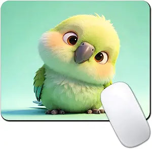Green Bird Mouse Pads for Desk, 9.5" x 7.9" Small Mouse Pad for Laptop